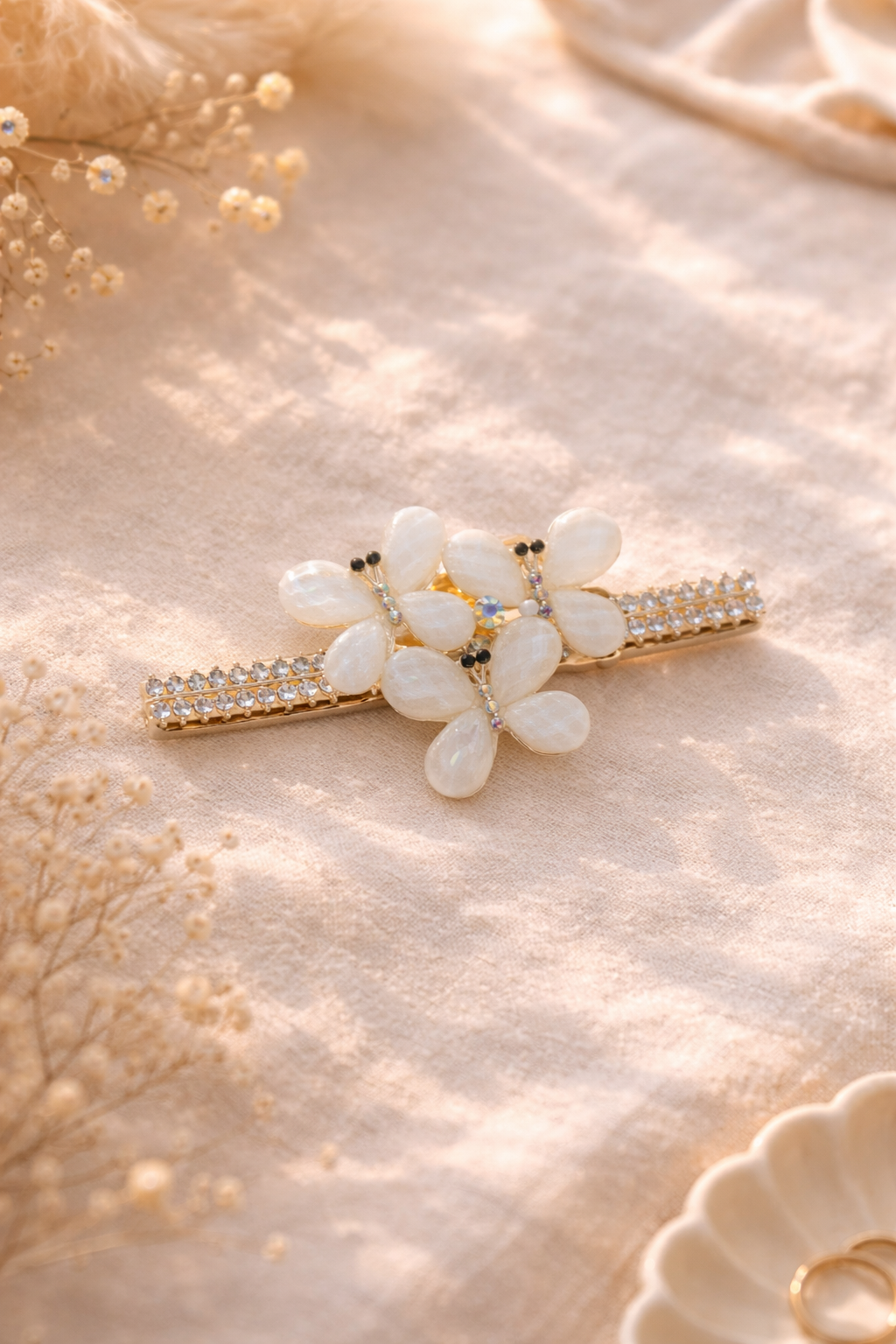 Floral Crystal Hair Clip