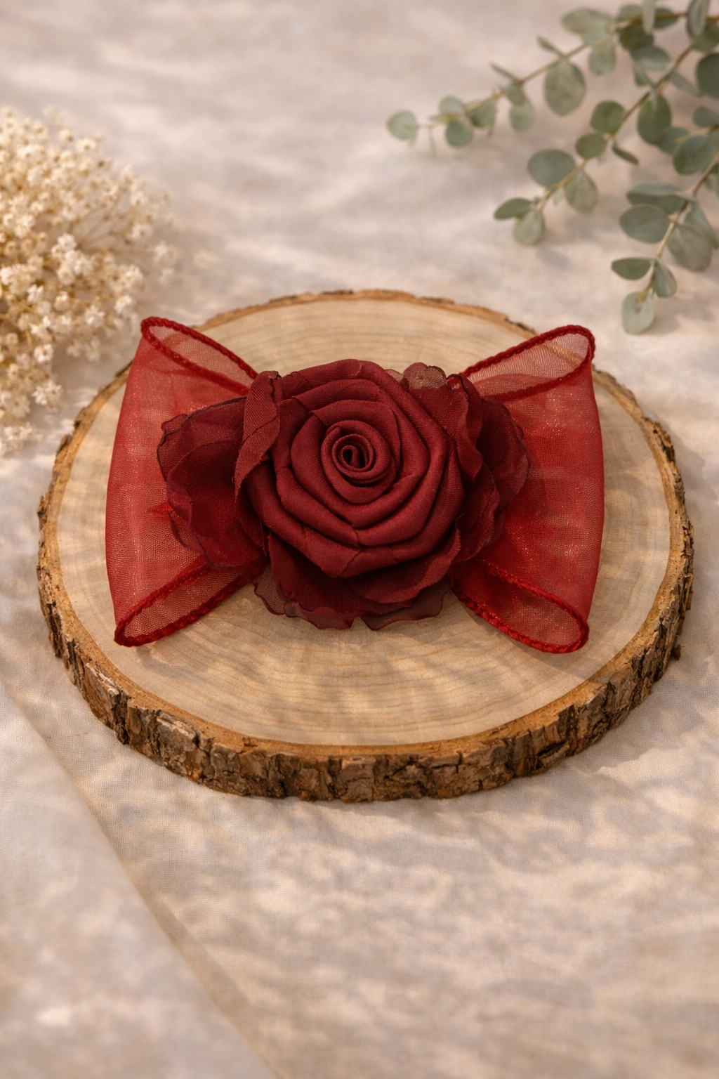Rose Bow Hair clip