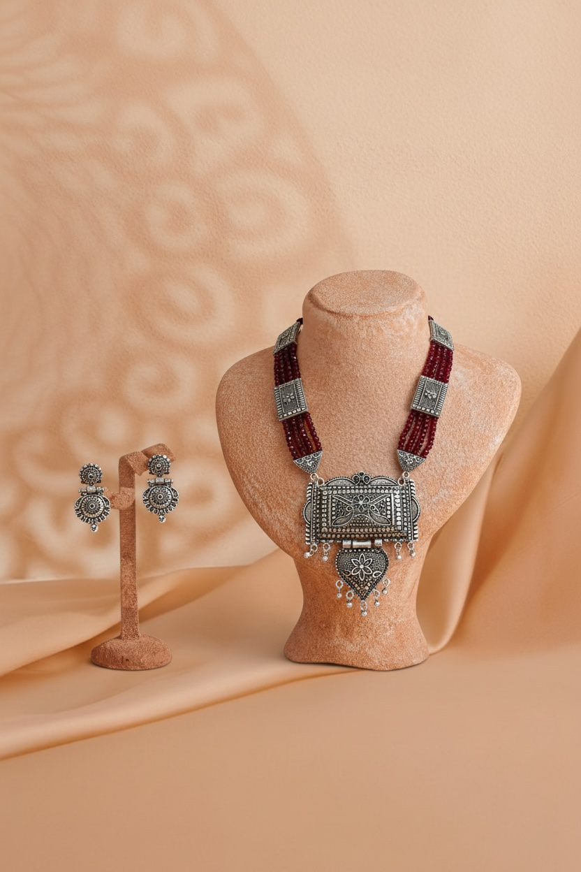 Oxidized Tribal Necklace