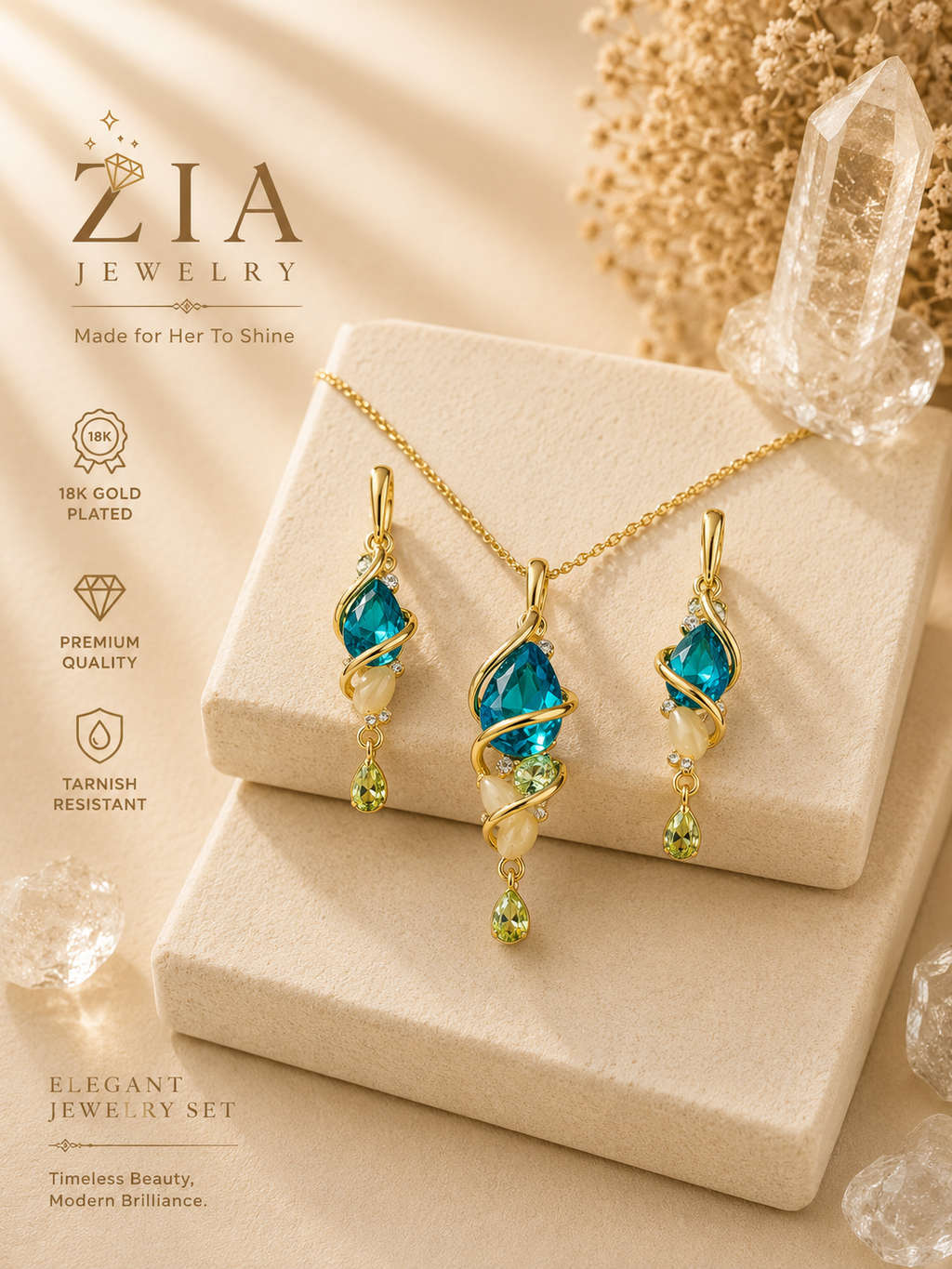 18K Gold Plated Necklace Set