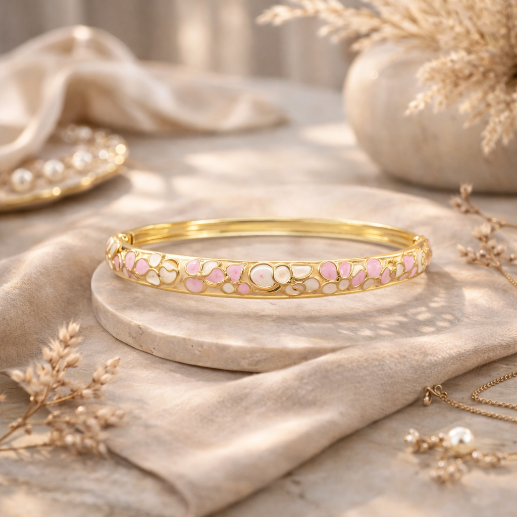 Pink Blossom Kada Bracelet