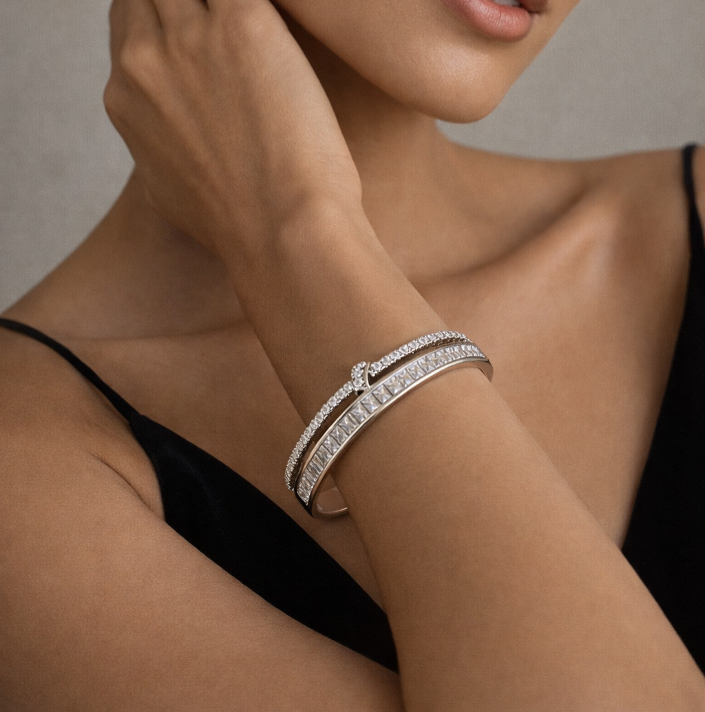 AD Silver Kada Bracelet