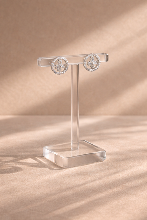 AD Crystal silver Stud