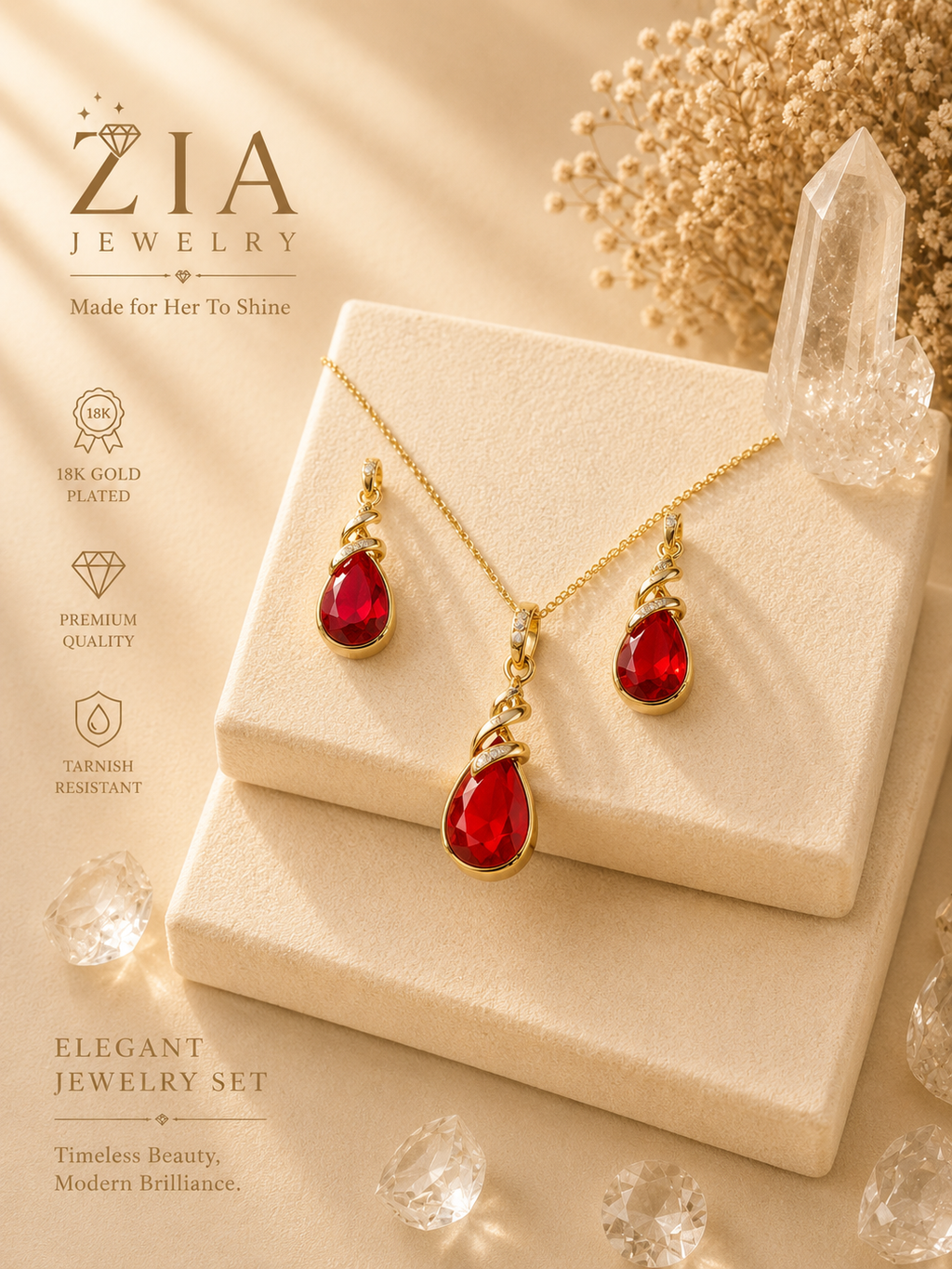 18K Gold Plated Necklace Set