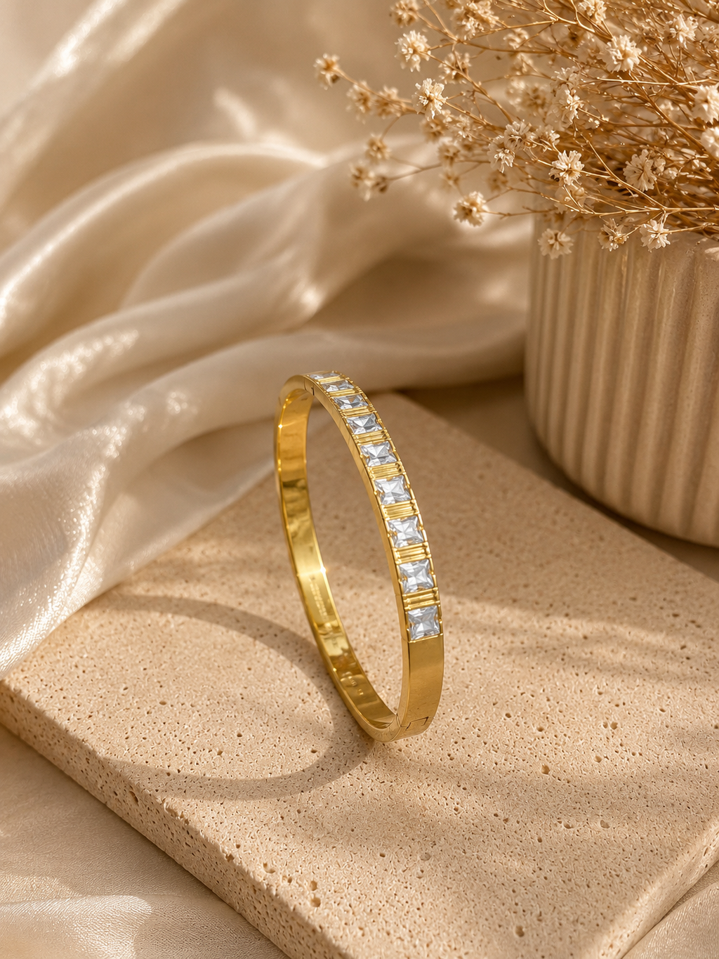 Crystal 18KGold Plated Kada Bracelet