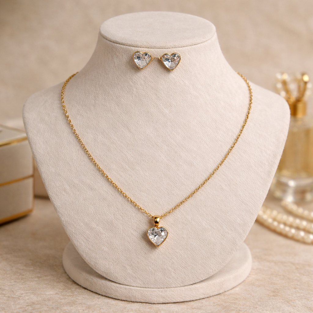 heart pendant with studs