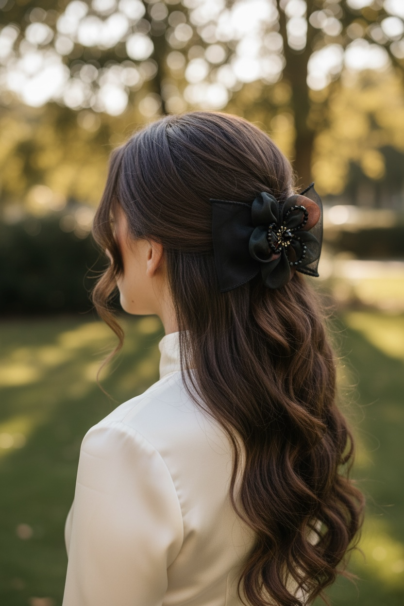 Floral Bow Hair clip