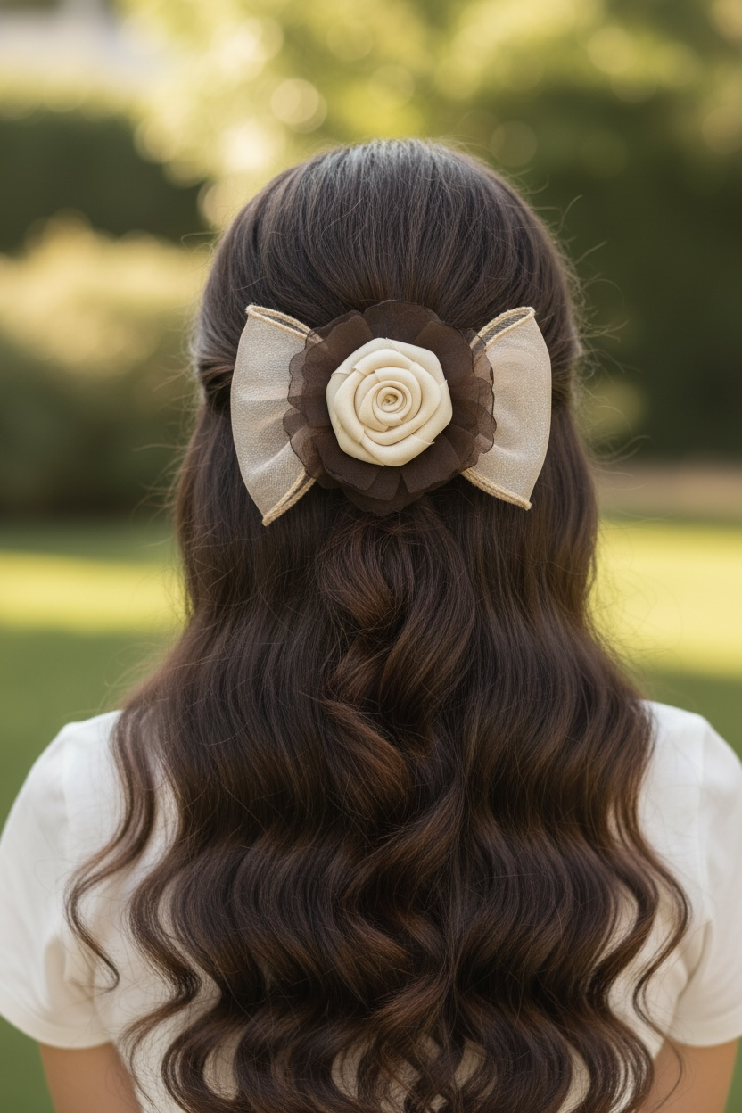 Rose Bow Hair clip