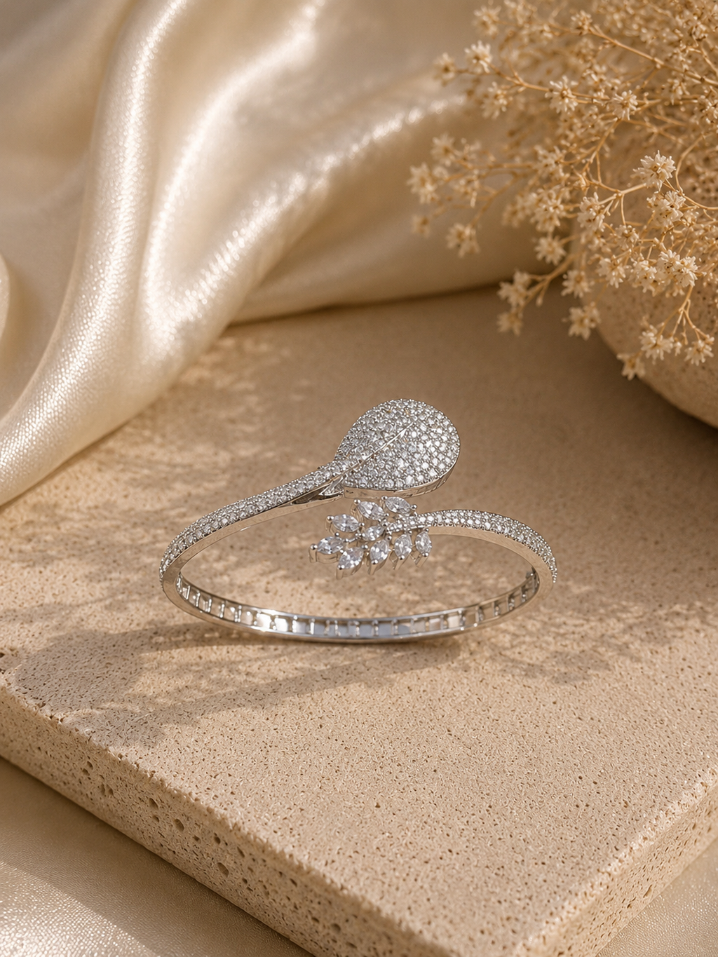 Luxury Leaf AD Kada Bracelet