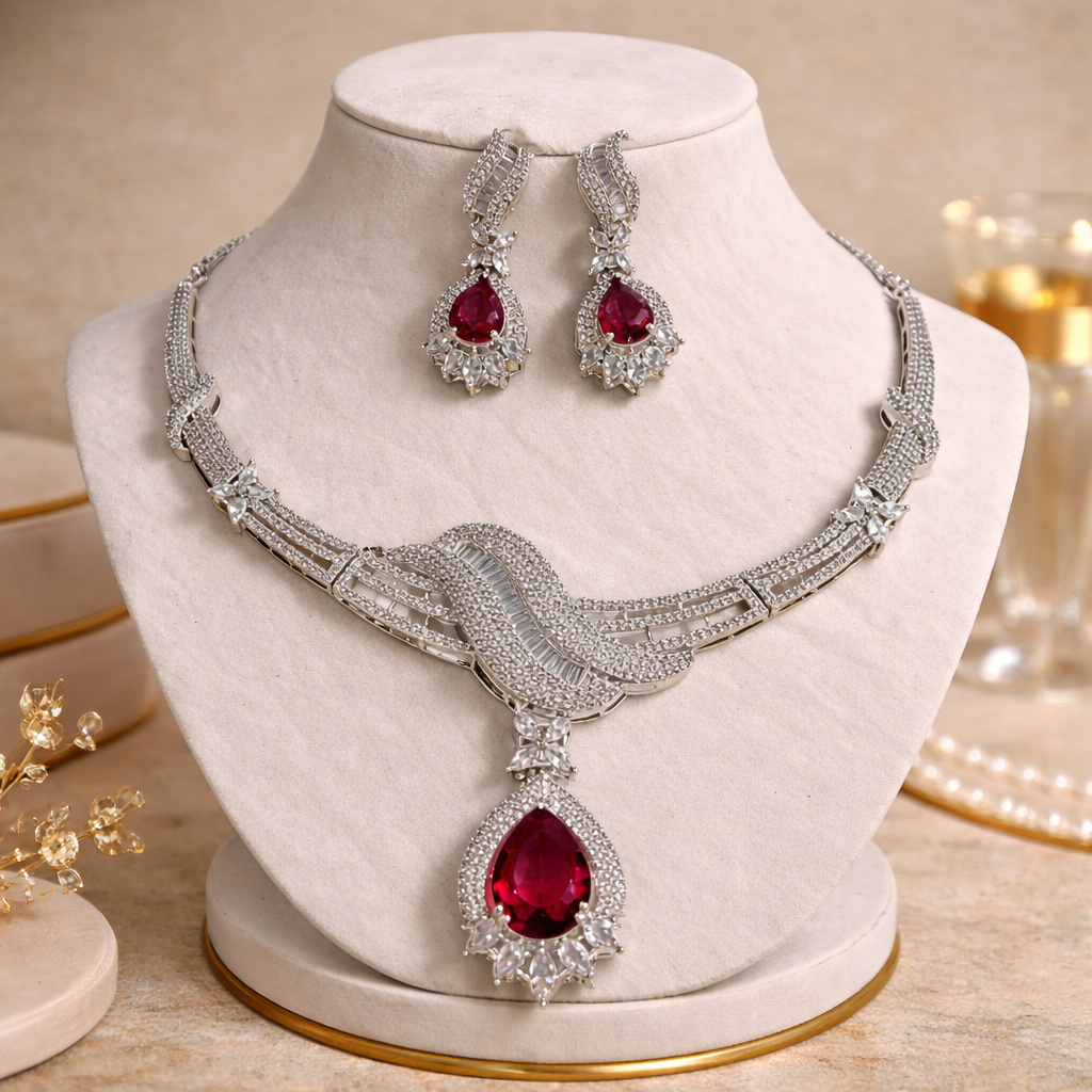 Ruby Crystal Necklace