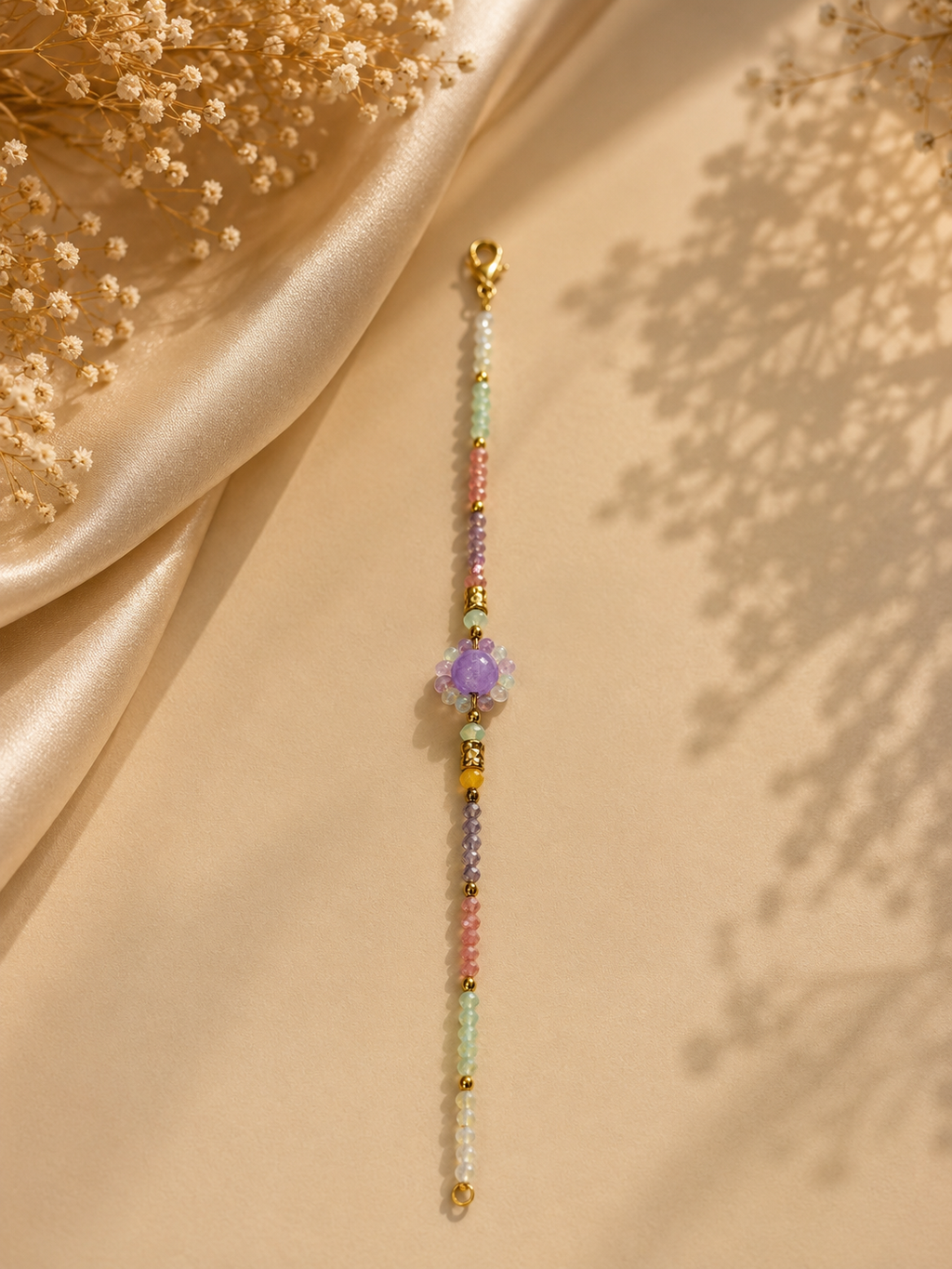 Pastel Bloom Beaded Bracelet