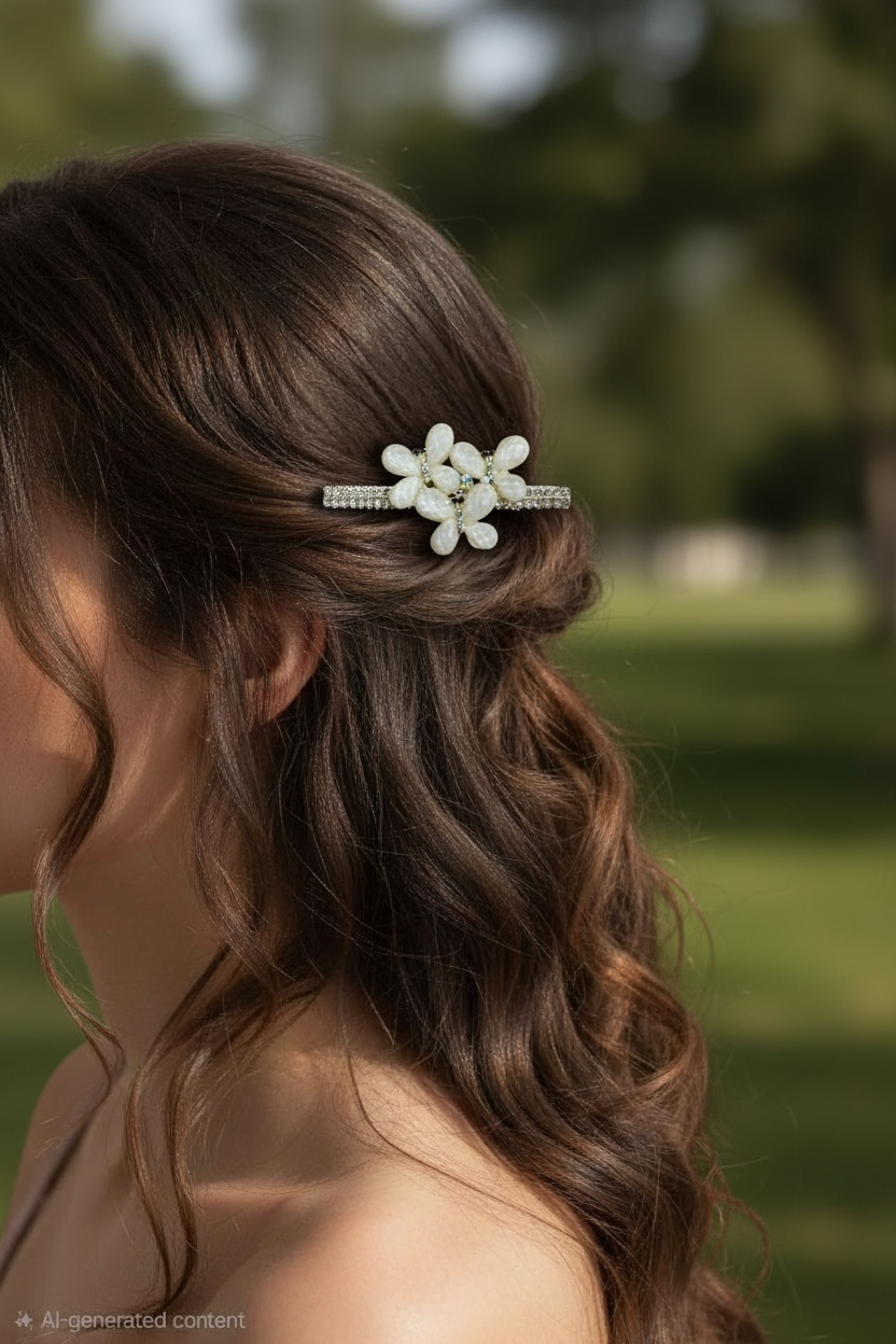 Floral Crystal Hair Clip
