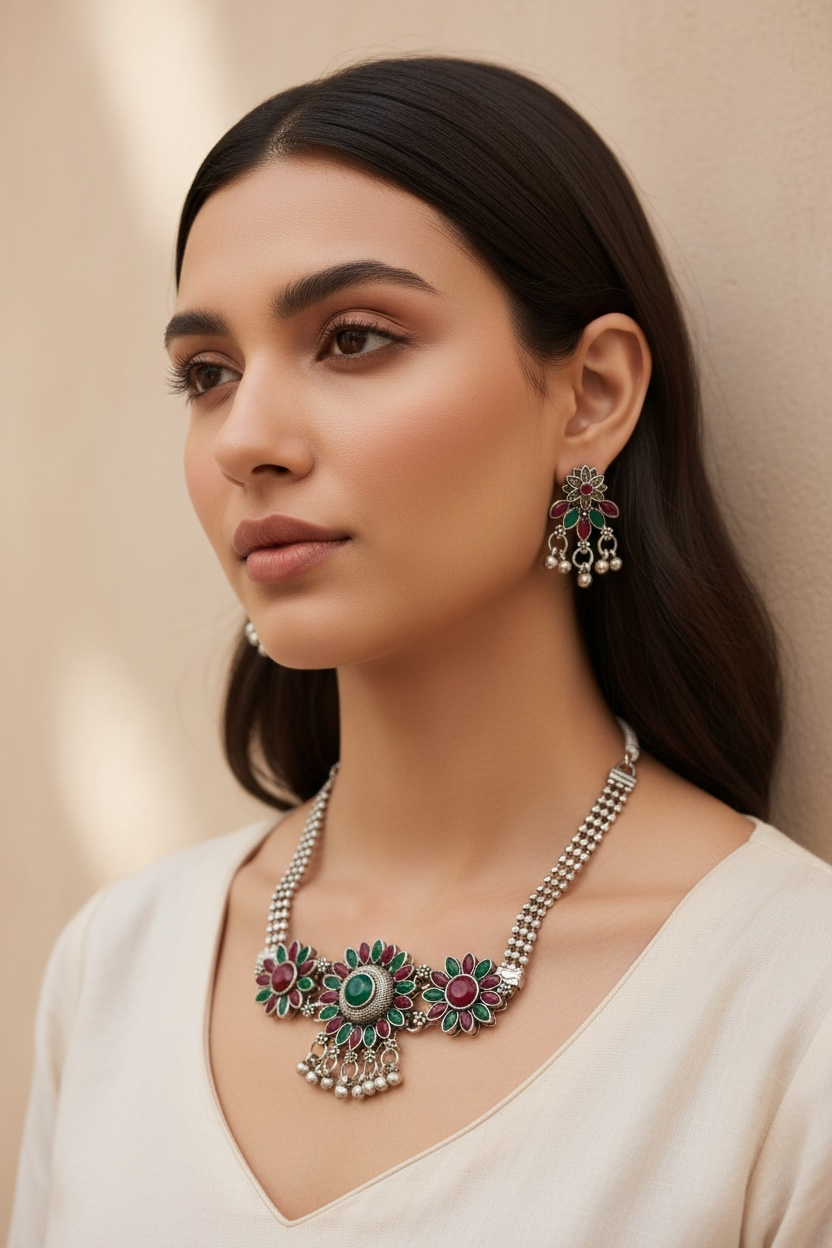 Oxidized Choker Necklace