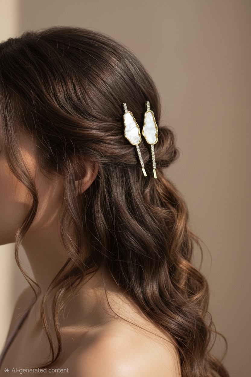Pearl Stone Side Hair Pin