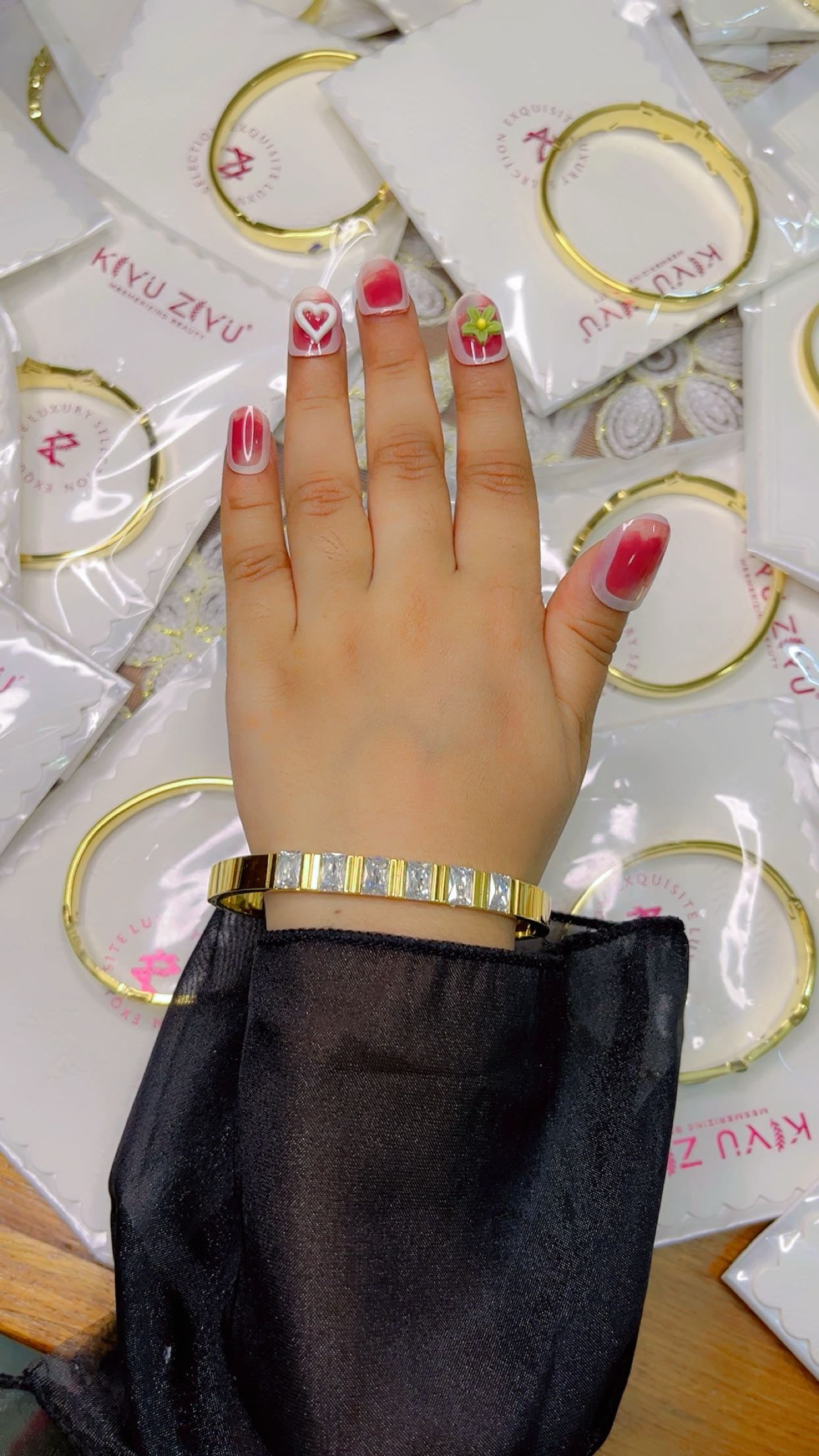 Crystal 18KGold Plated Kada Bracelet