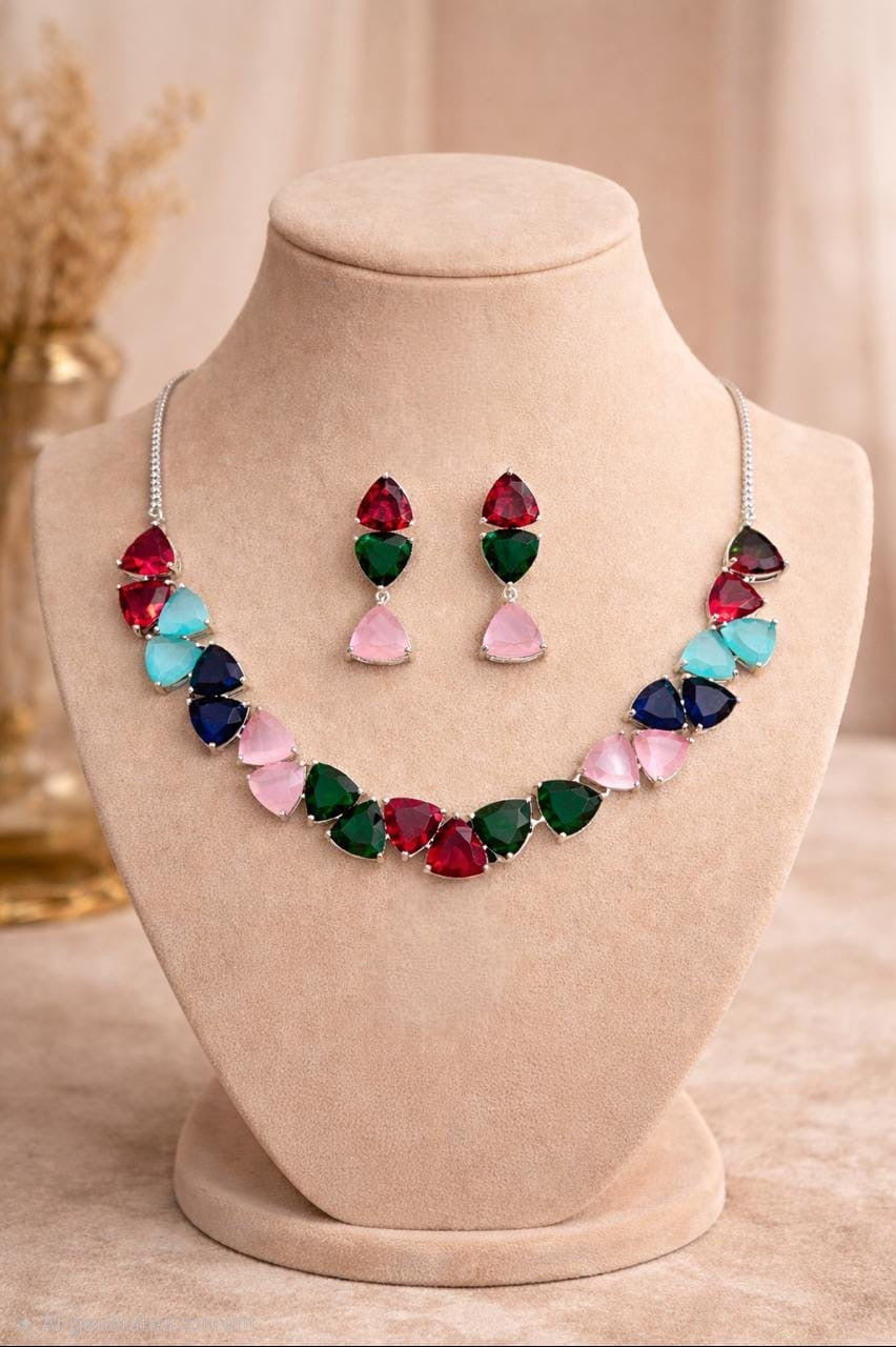 AD Rainbow Crystal Necklace
