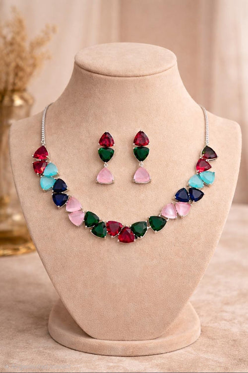 AD Rainbow Crystal Necklace