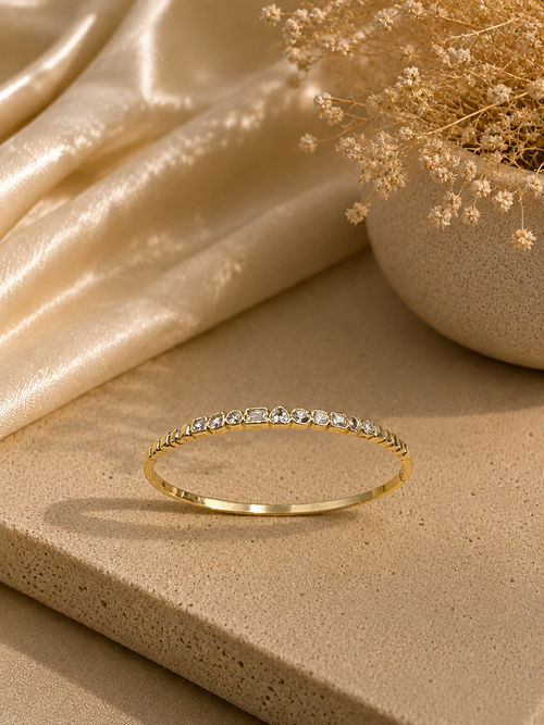 18K Gold Plated Crystal Tennis Bangle Bracelet