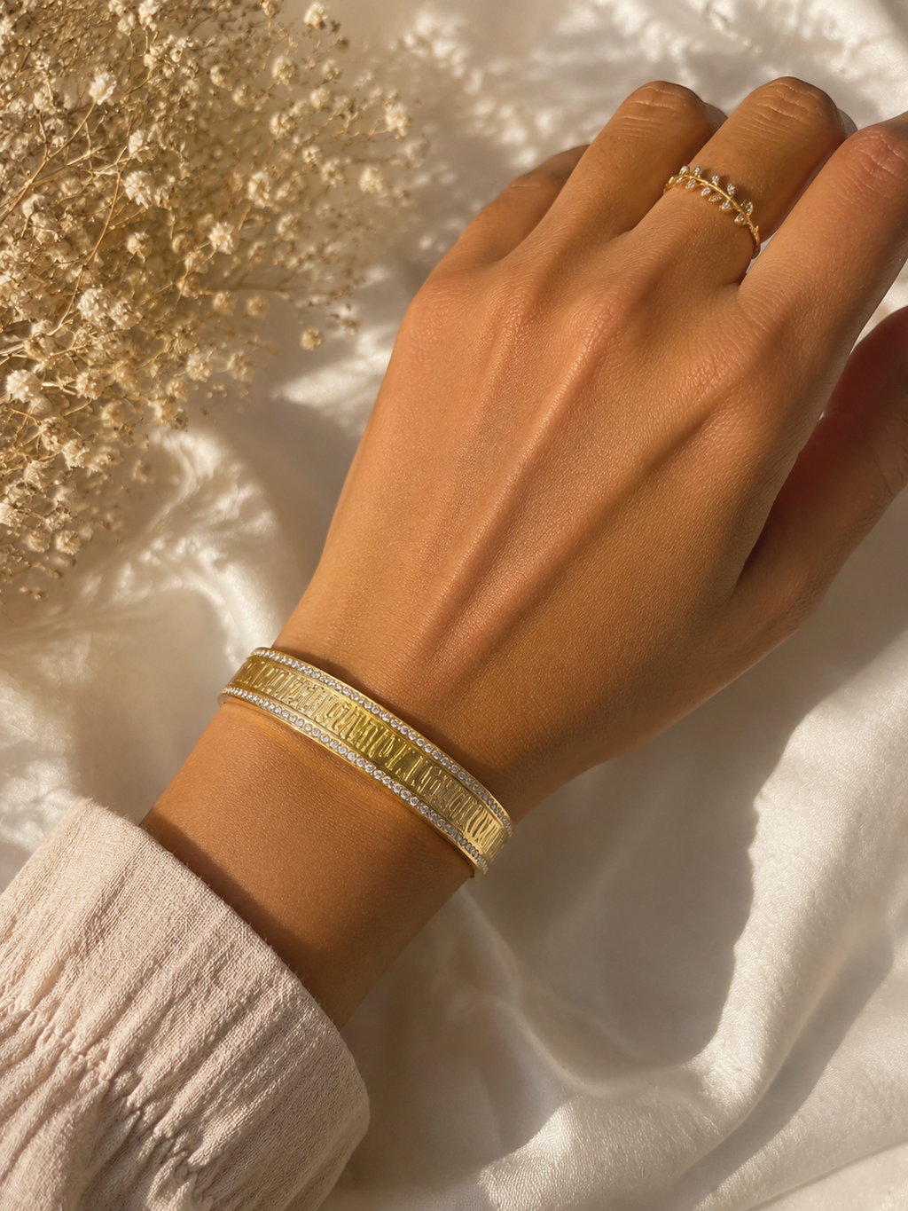Anti-Tarnish Textured Kada Bracelet