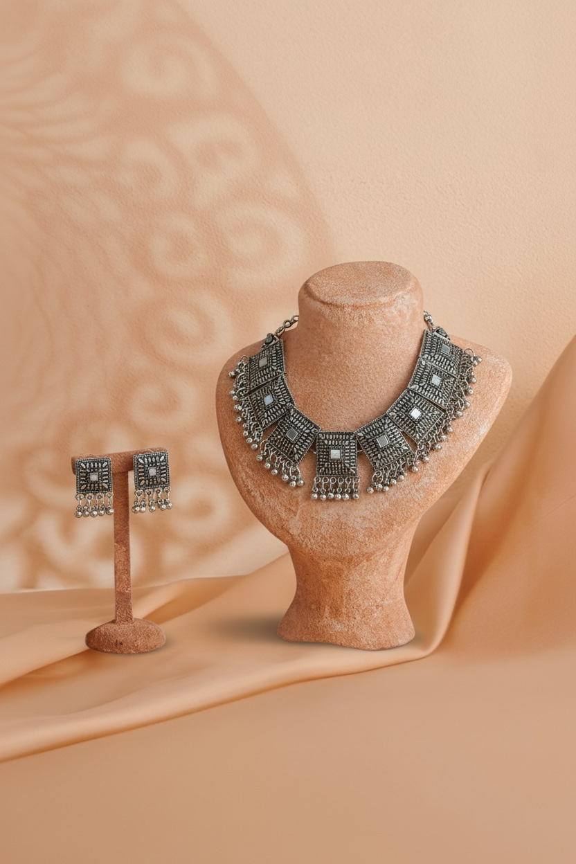 Oxidized Choker Necklace