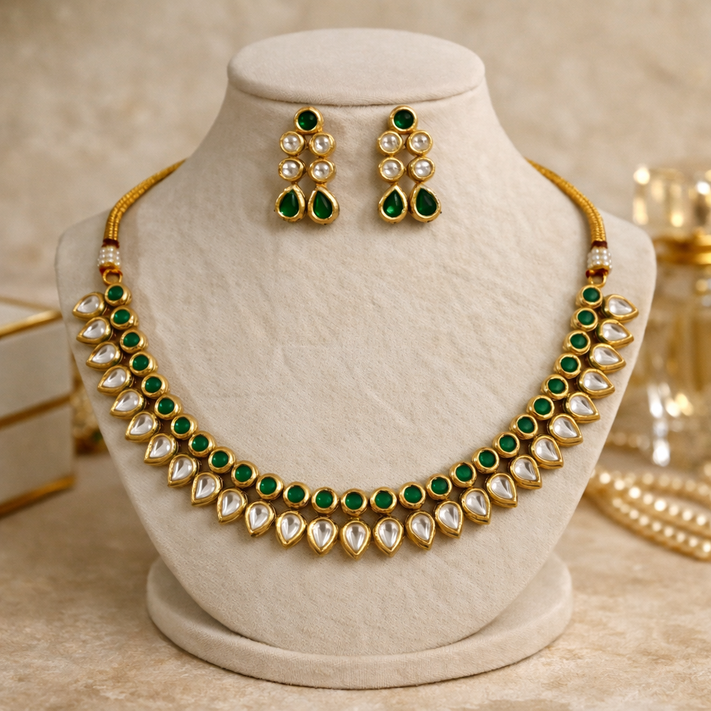 Emerald Polki Classic Necklace
