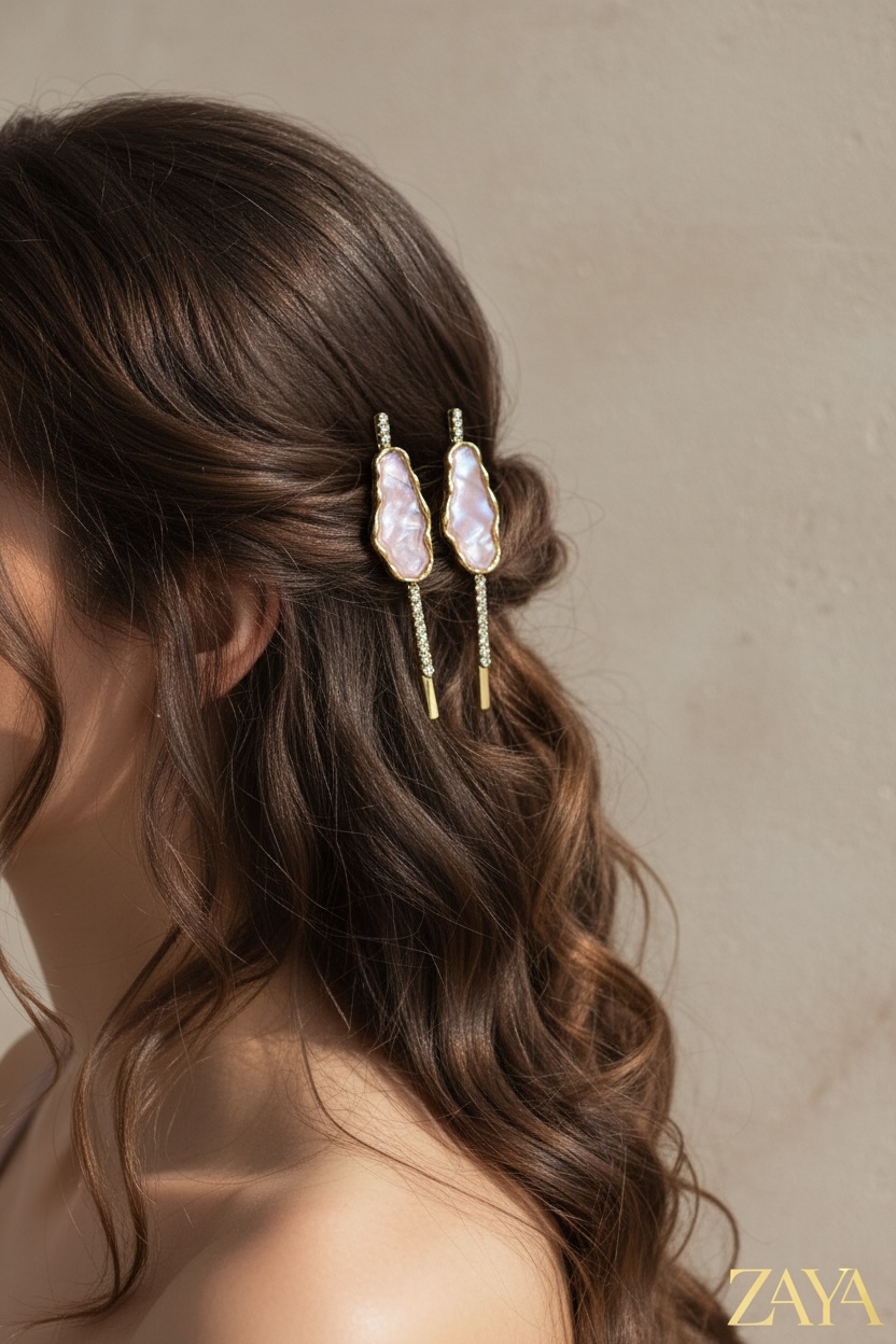 Pearl Stone Side Hair Pin