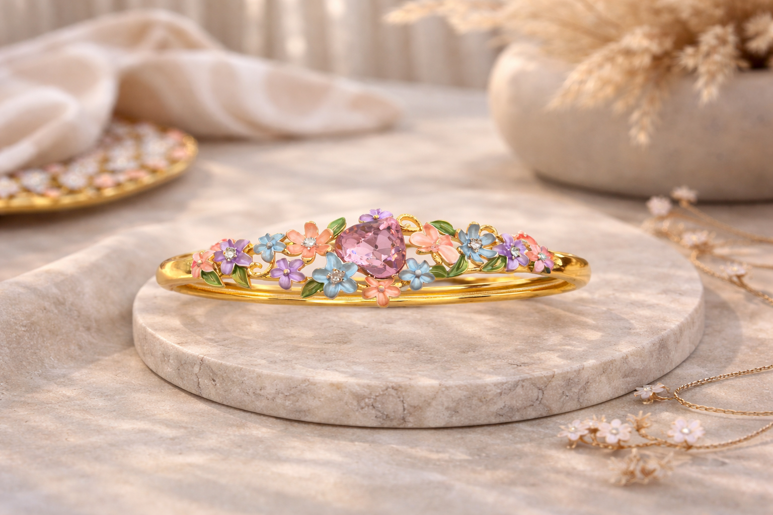 Pastel Blossom Heart
 Kada Bracelet