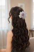 Violet Floral Crystal Hair clip