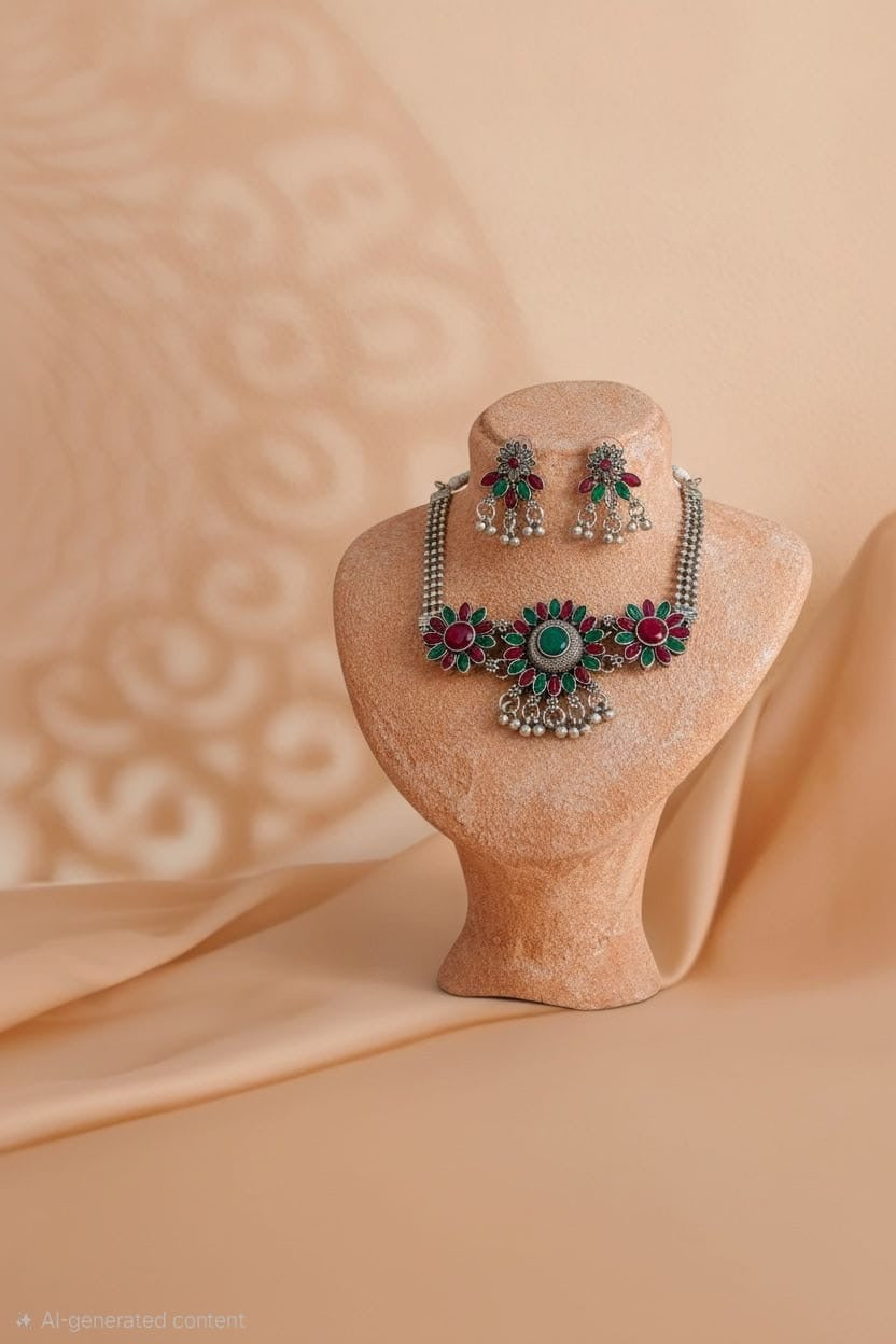 Oxidized Choker Necklace