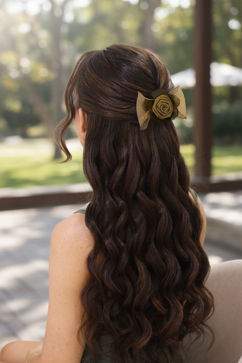 Rose Bow Hair clip