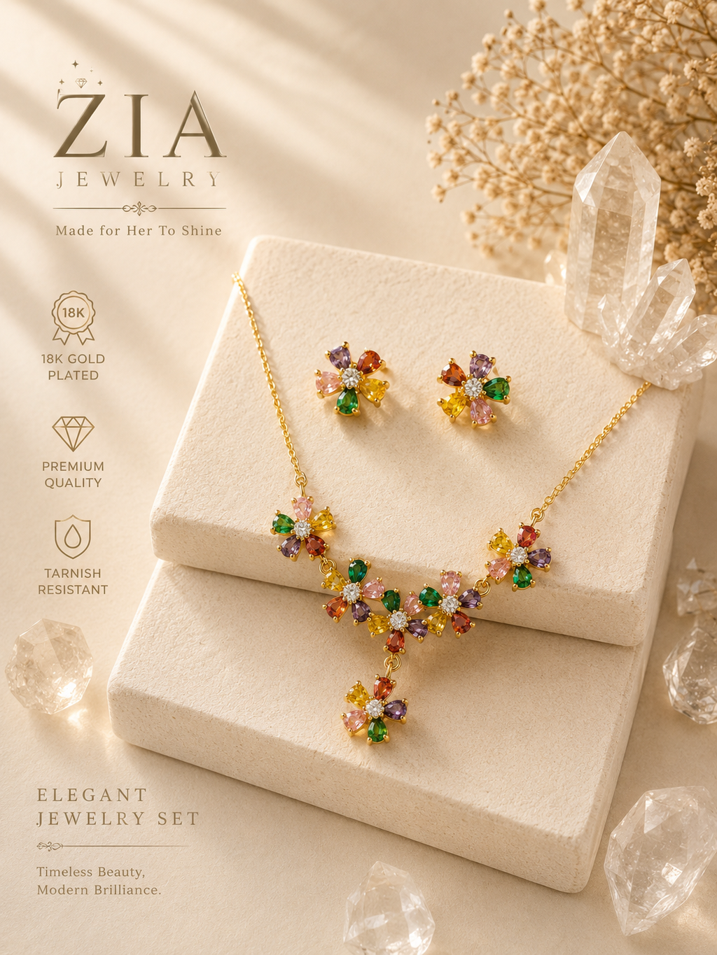 18K Gold Plated Necklace Set