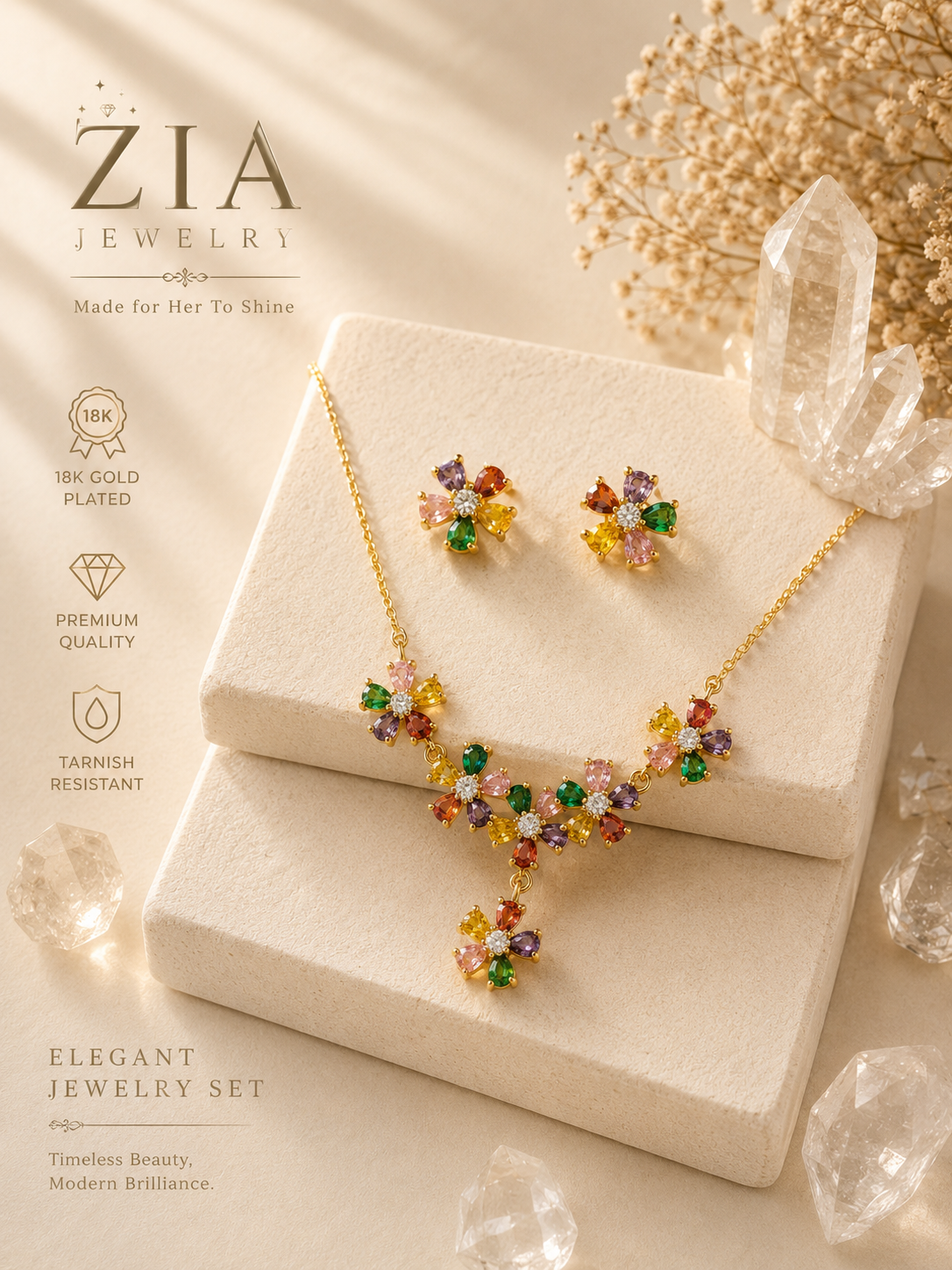18K Gold Plated Necklace Set