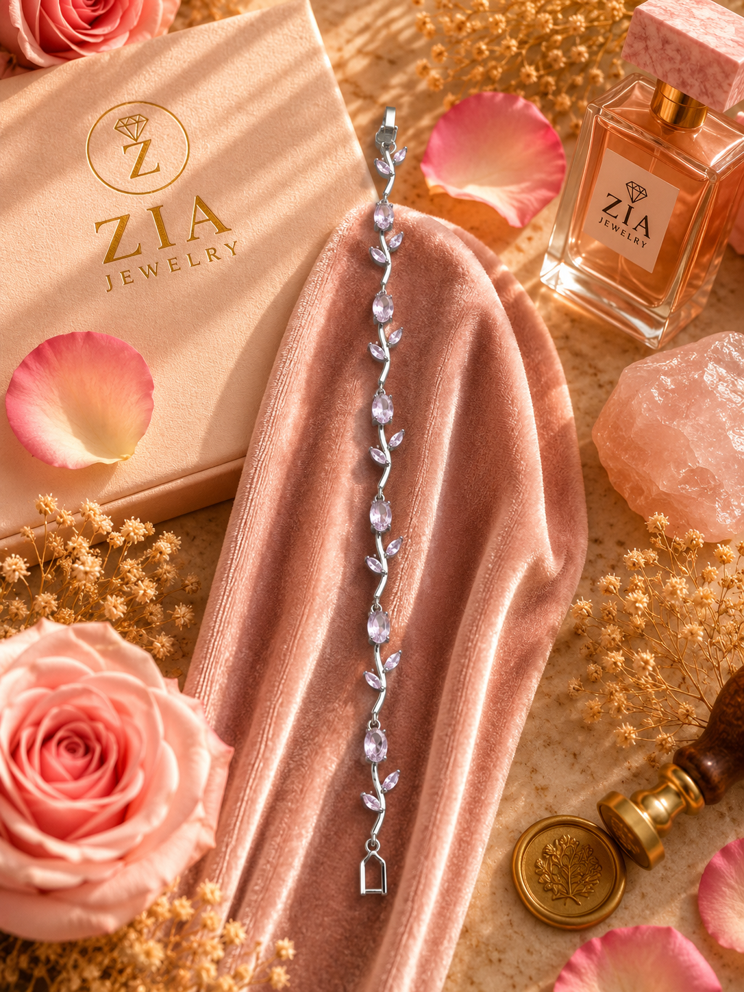 Blooming Tulip Silver Pink Bracelet