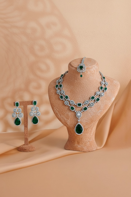 AD Royal Emerald Bridal Necklace