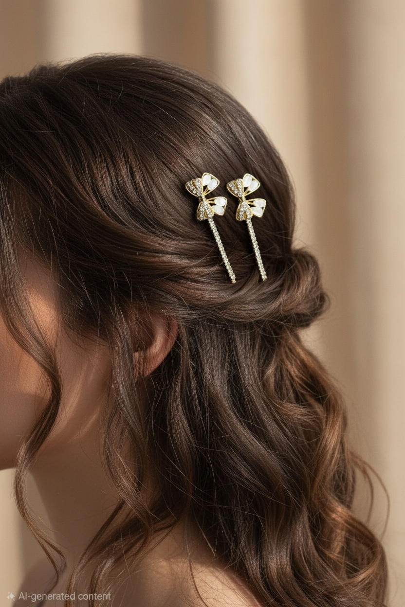 Crystal Bow Hair Pin