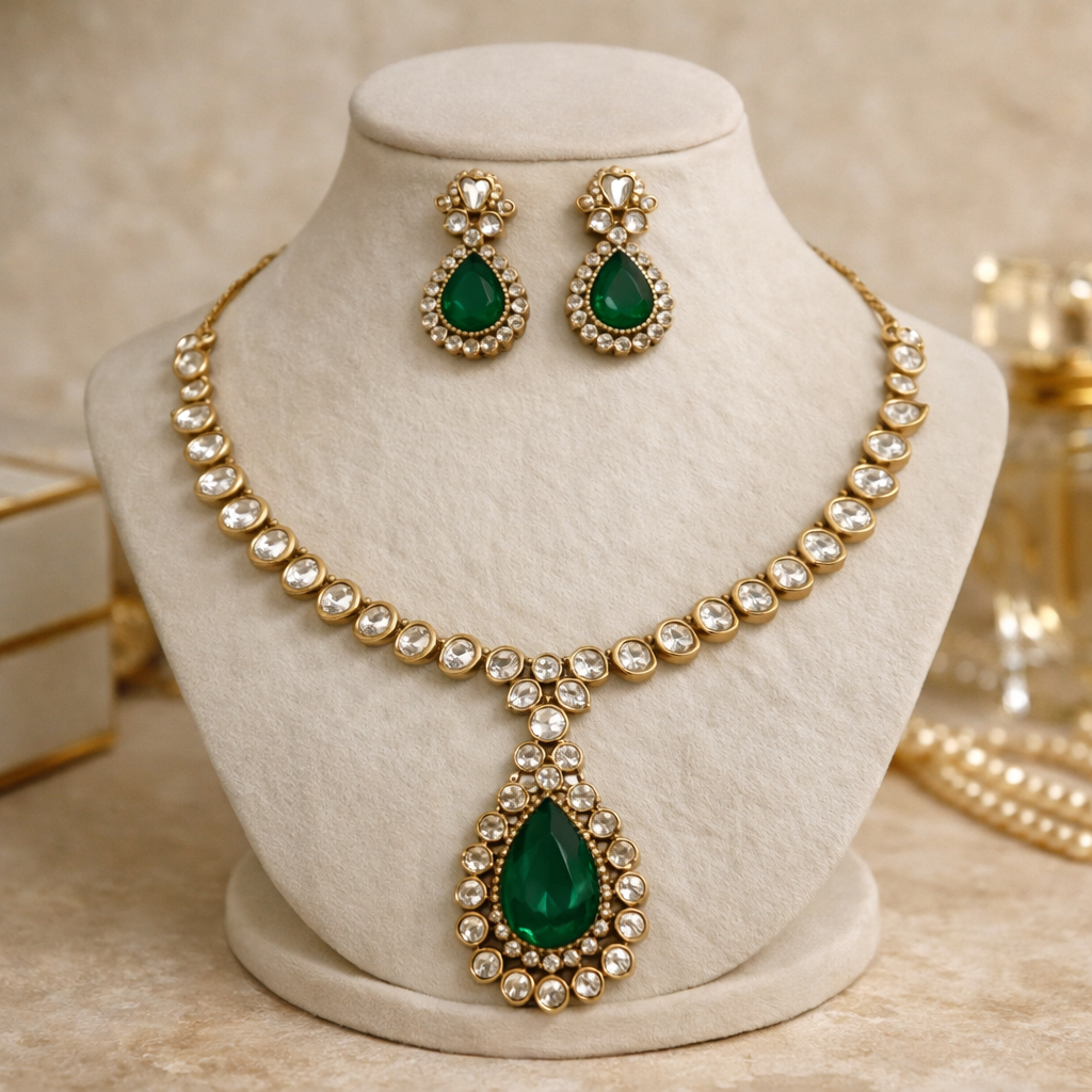 Moissanite Kundan Necklace