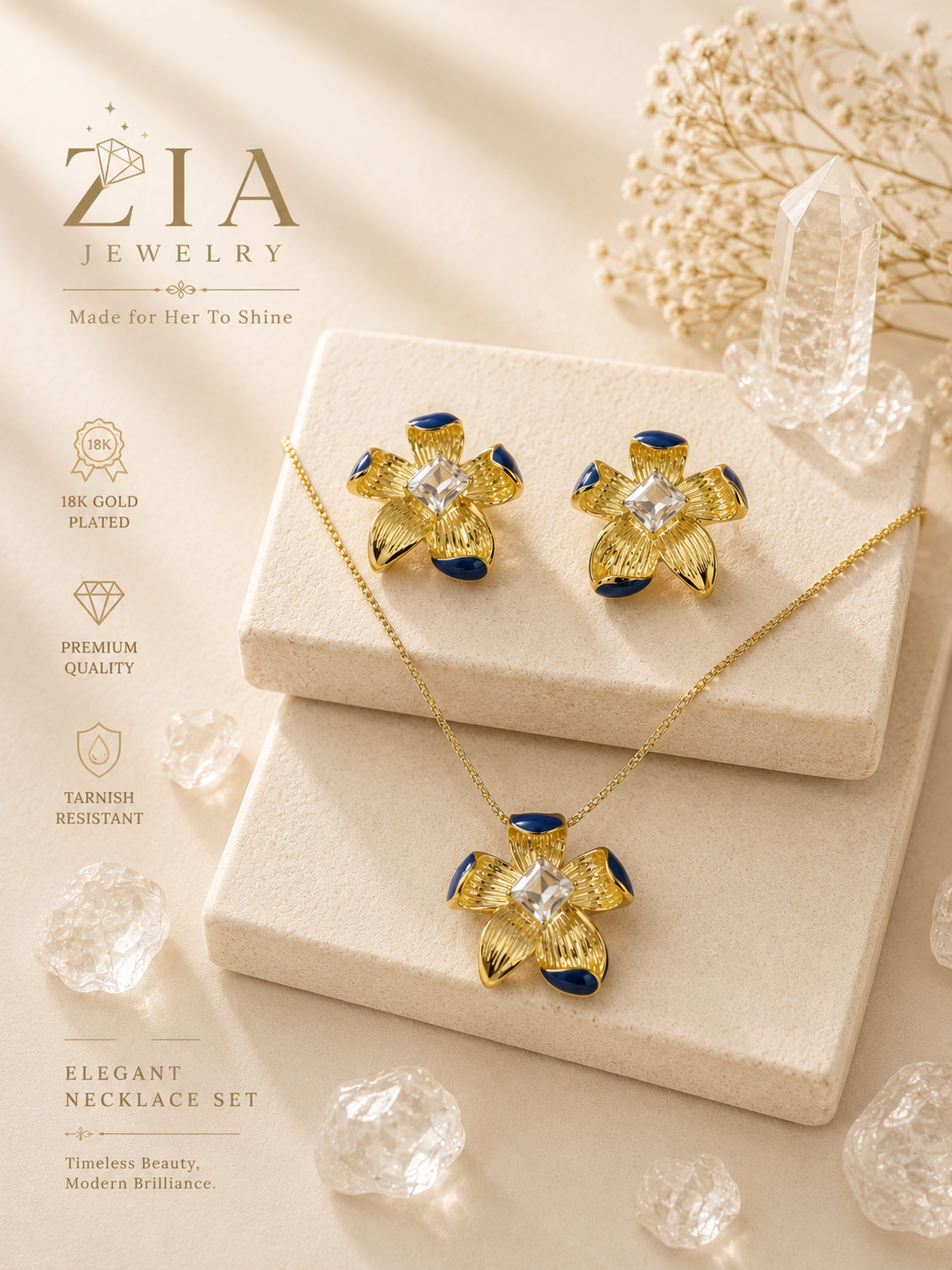 18K Gold Plated Necklace Set