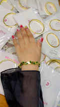 Emerald 18K Gold Plated Kada Bracelet