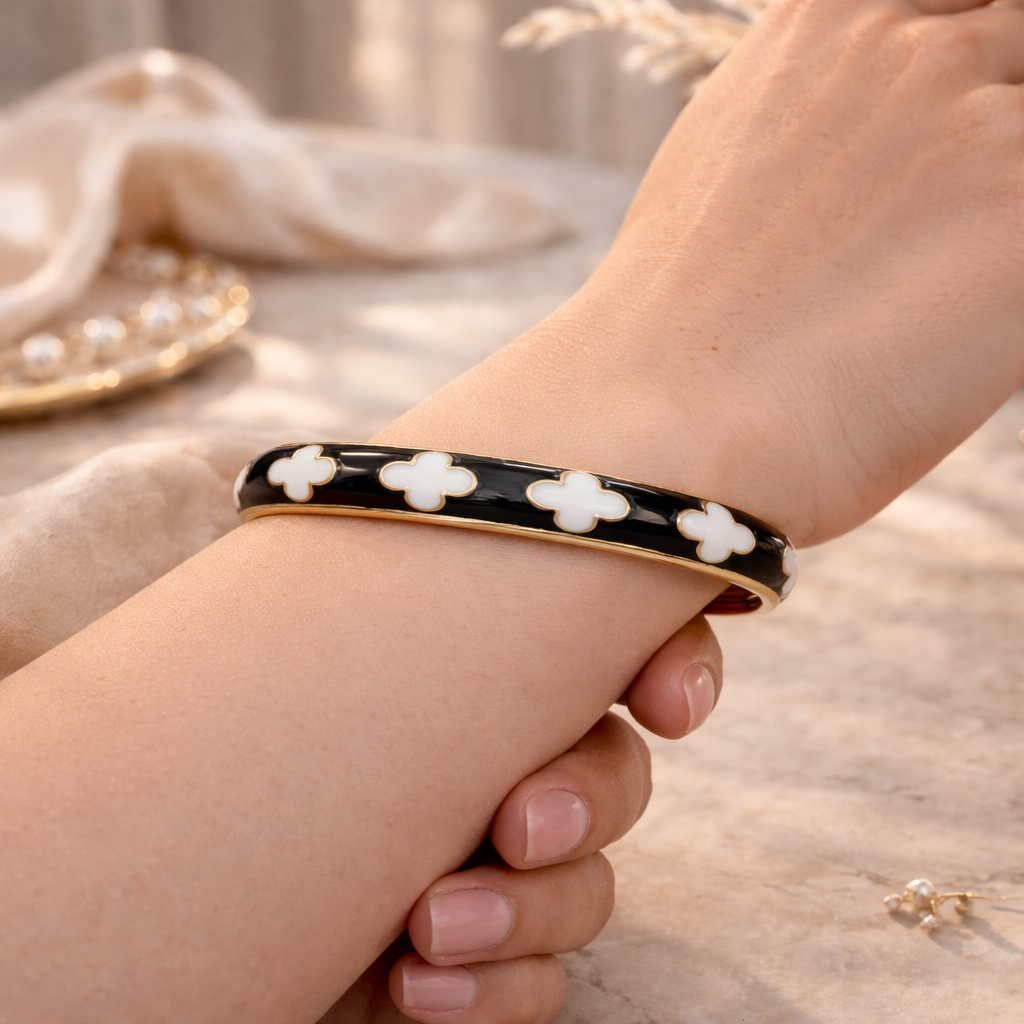 Black Bloom Kada Bracelet