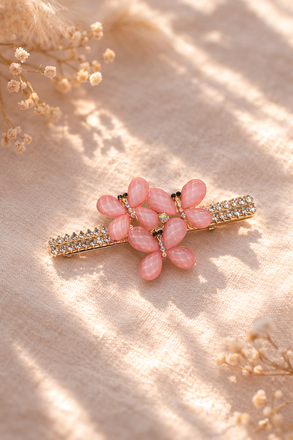 Floral Crystal Hair Clip