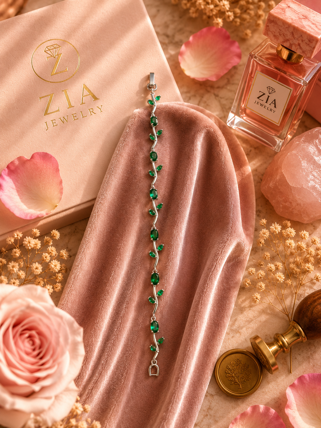 Blooming Tulip Silver green Bracelet