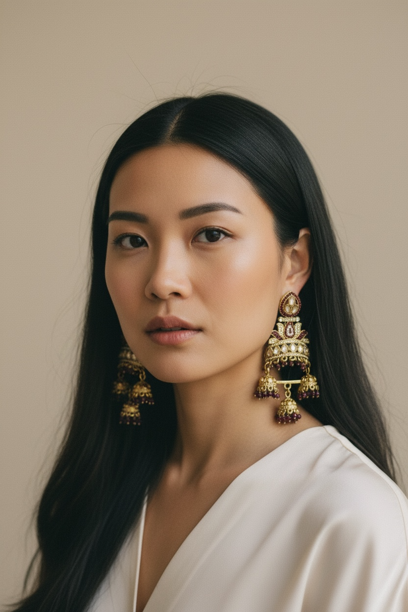 Brown Jhumka Earrings