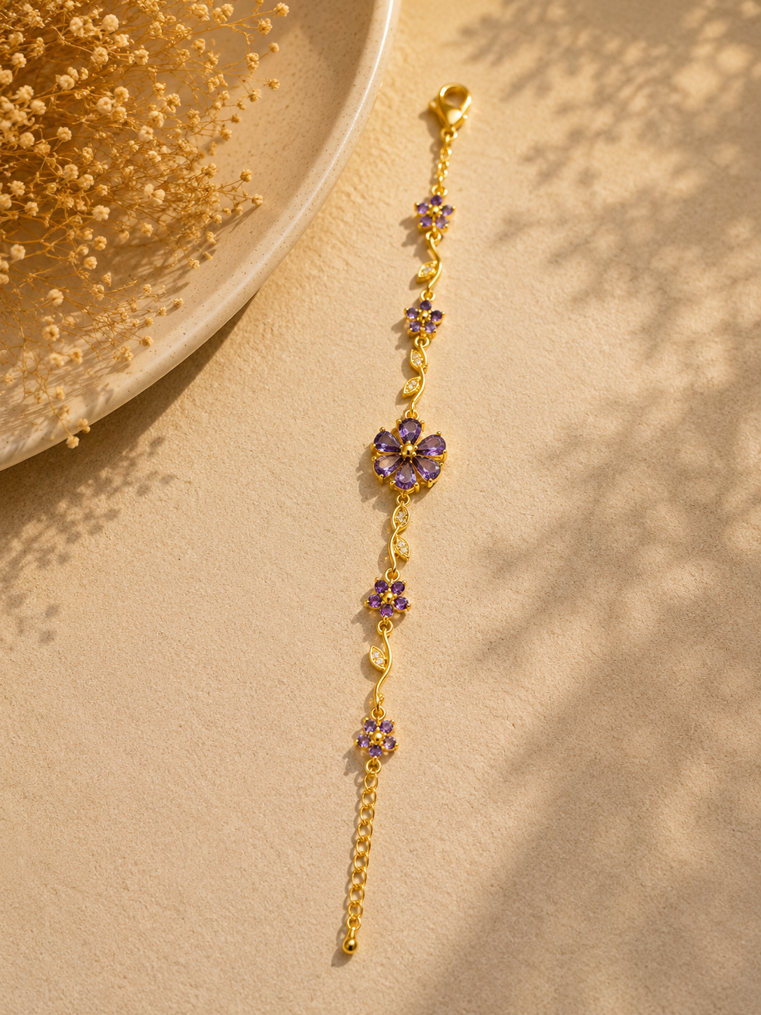 Floral Cascade Charm Bracelet