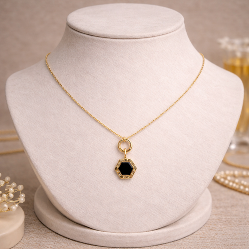 Anti-Tarnish Hexagon Charm Pendant