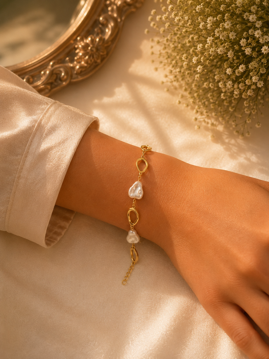 Luna Pearl Link Bracelet