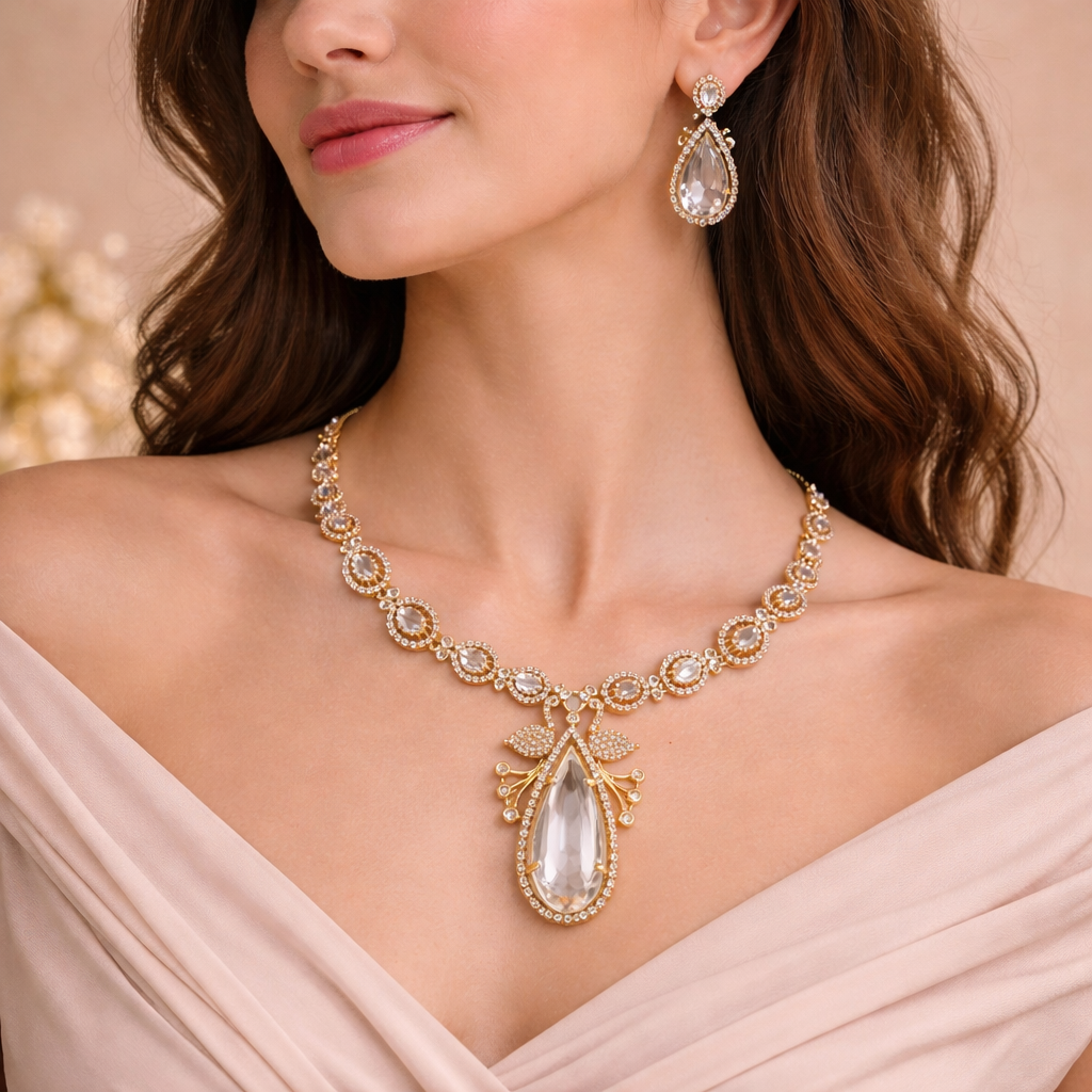 Crystal Teardrop Necklace