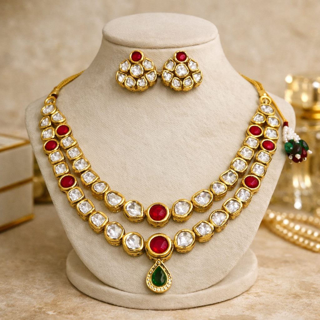 Polki Ruby Layered Necklace