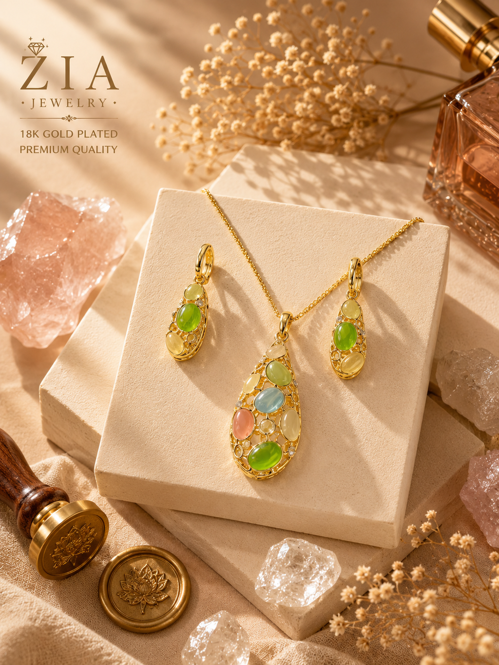 18K Gold Plated Necklace Set