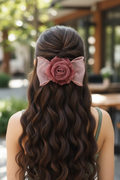 Rose Bow Hair clip