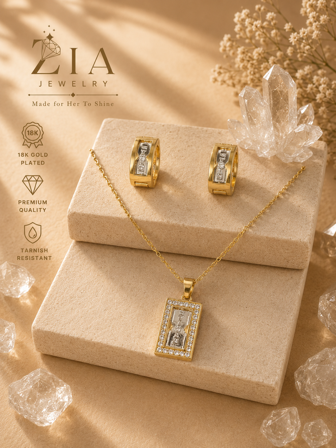18K Gold Plated Necklace Set